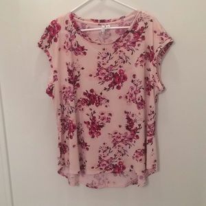 Elle XXL Pink Sleeveless Floral Top